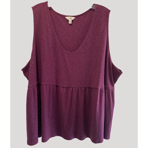 Terra & Sky Women's Plus Size Purple Sleeveless Top 4X (28W-30W) - Stylist - Picture 1 of 6